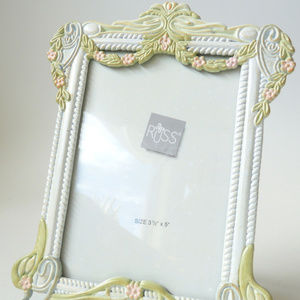 Victorian style photo frame cast metal roses metal